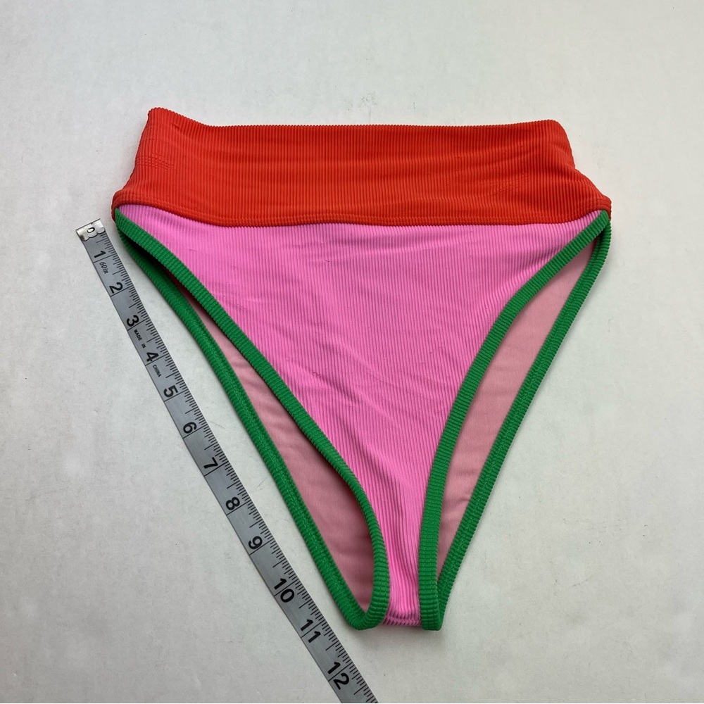 Beach Riot Emmy Colorblock Swim Bottom Womens Size Small Pink Orange Green NWOT - Picture 6 of 11